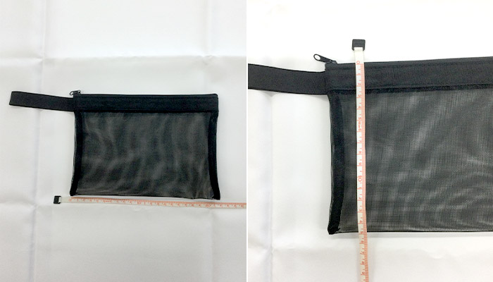 プラシャープ・ストラップ付きメッシュフラットポーチ(SNS-0600922)本商品のサイズ