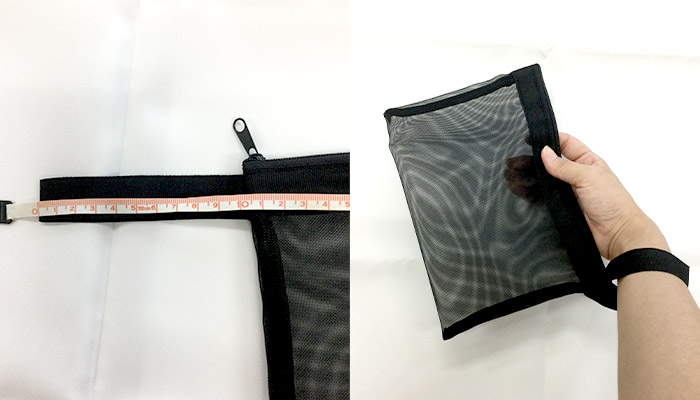 プラシャープ・ストラップ付きメッシュフラットポーチ(SNS-0600922)ストラップのサイズ