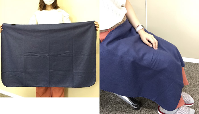 ベルト付き再生PETブランケット(SNS-0600951)ブランケットを広げた時の大きさ