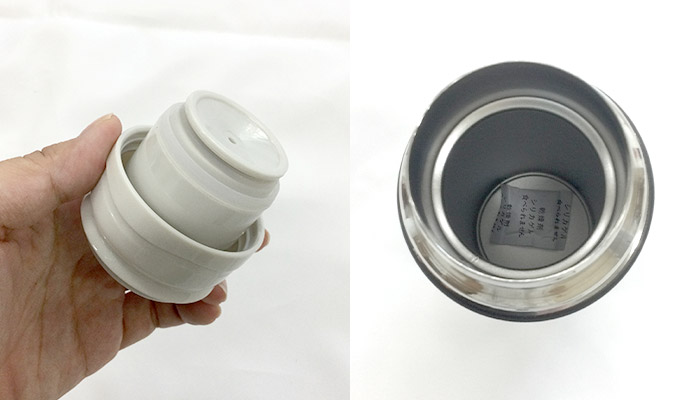 マグカップ付きプッシュ開閉式真空ステンレスボトル(SNS-0600912)真空二重構造