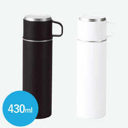 マグカップ付きプッシュ開閉式真空ステンレスボトル(SNS-0600912)商品画像