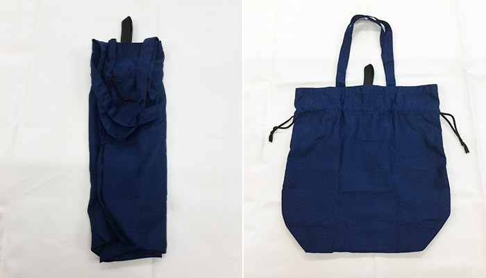 スペンザ・ソフト再生PET2WAY巾着トート(SNS-0600934)本体を広げると肩掛けが出来るトートバッグに