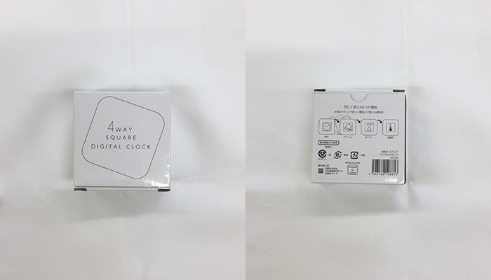 4WAYスクエアデジタルクロック(SNS-0600991)化粧箱