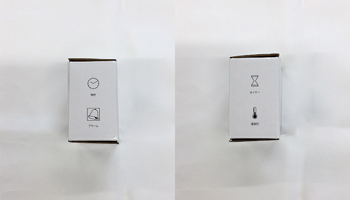 4WAYスクエアデジタルクロック(SNS-0600991)化粧箱の側面