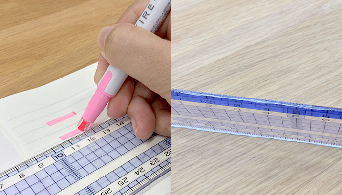 キレーナ　蛍光ペン/パイロット(SKIW-1)定規を使用してみる