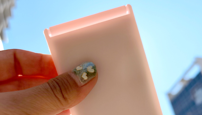 ≪実際に使ってみました！≫UVチェックポケットミラー(SNS-0601101