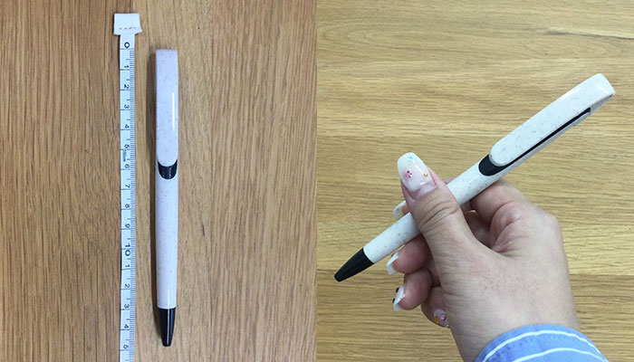 バンブーワイドクリップペン(SNS-0400123)ペンのサイズ感