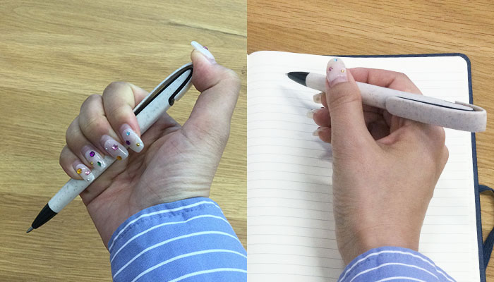 バンブーワイドクリップペン(SNS-0400123)ノックタイプのペン先