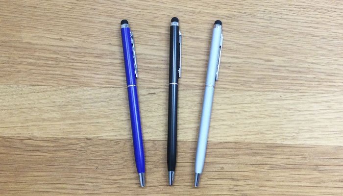 タッチペン付スリムメタルペン(SNS-0400128)カラーバリエーション