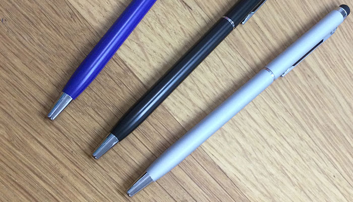 タッチペン付スリムメタルペン(SNS-0400128)メタリックな光沢感