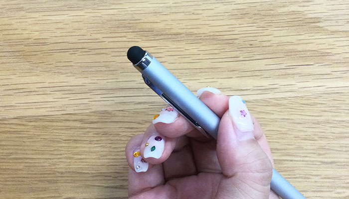 タッチペン付スリムメタルペン(SNS-0400128)タッチペン部分