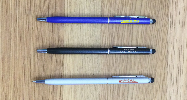 タッチペン付スリムメタルペン(SNS-0400128)名入れイメージ