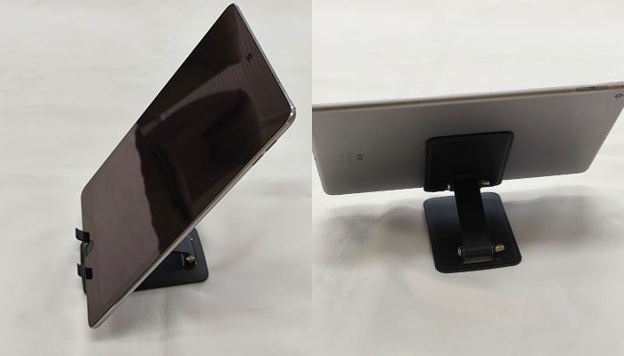折りたたみｄｅスマホ・タブレットスタンド(SNS-2600025)タブレット設置例