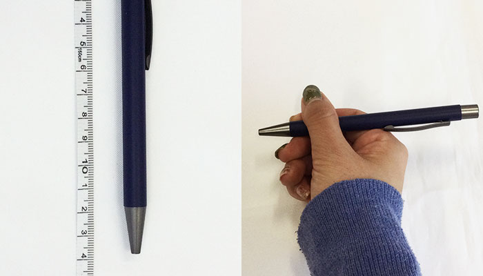 Reアルミスタイルペン(SNS-0400124)長さ・手持ちイメージ