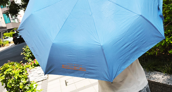 ウッドハンドル遮光耐風折り傘(晴雨兼用)(SNS-0900104)名入れイメージ