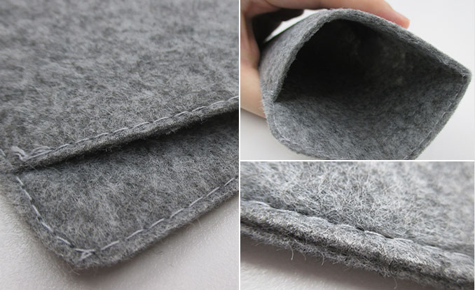 フェルトスタイルマルチポーチ（V010391）口と縫製部分イメージ