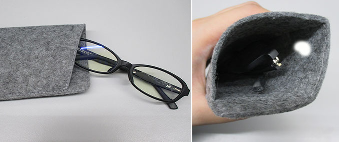フェルトスタイルマルチポーチ（V010391）眼鏡収納使用イメージ